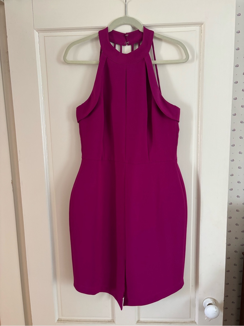 Adelyn Rae Fuchsia Halter Mini Dress